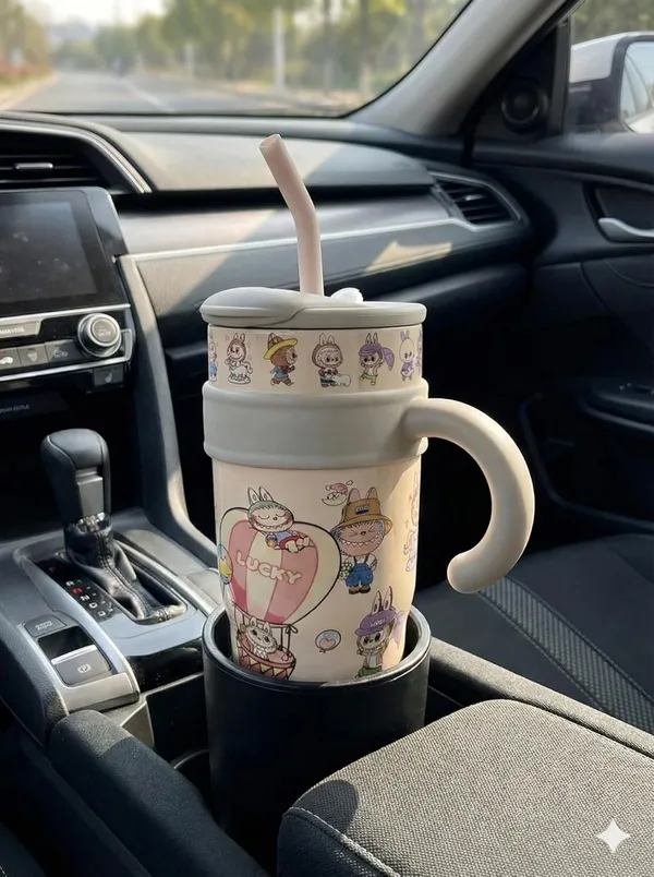 Cream_Cute_Cartoon_Stainless_Steel_Tumbler_With_Handle_And_Straw