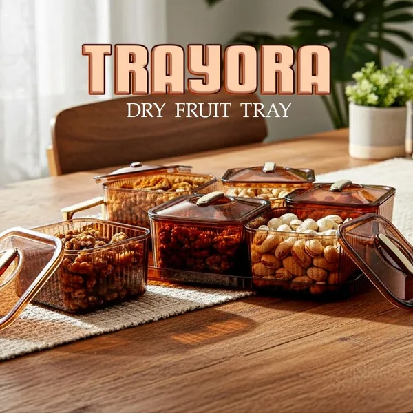 6_Pcs_Multicolor_Dry_Fruit_Serving_Set_With_Tray_And_Lids_Airtight_Container_Box