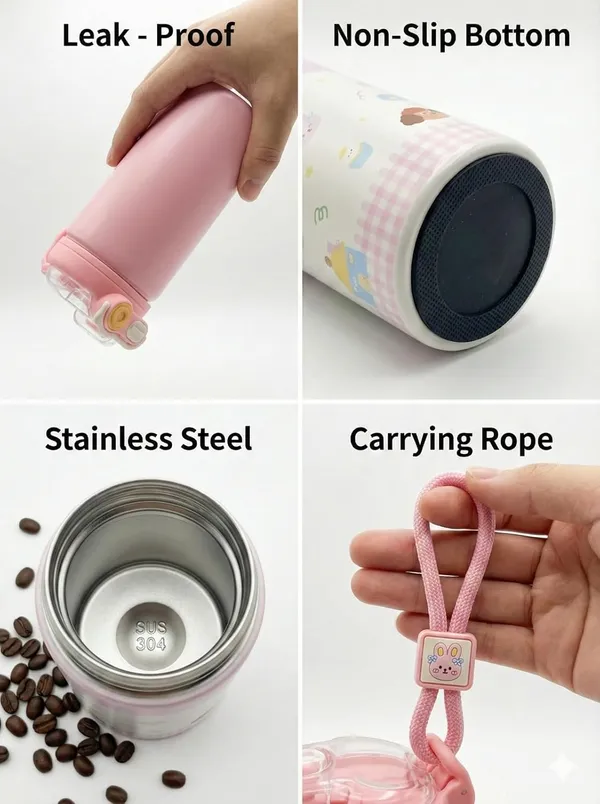 Multicolor_Kids_Water_Bottle_With_Straw_Insulated_Stainless_Steel_Thermos_For_School_And_Travel_Leak_Proof_Flip_Top_Sipper_Bottle_For_Girls_Cute_Puppy_And_Flower_Desig_[500Ml]