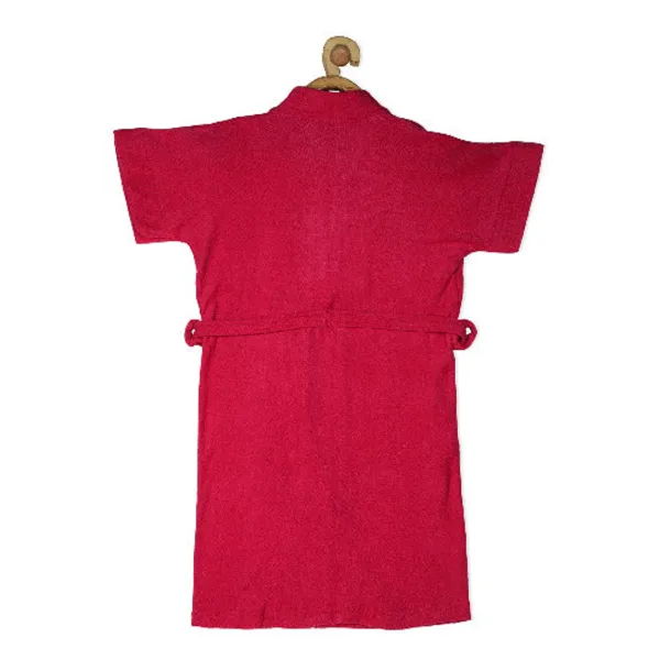 Red_Cotton_Bathrobe_Plain_For_Girls