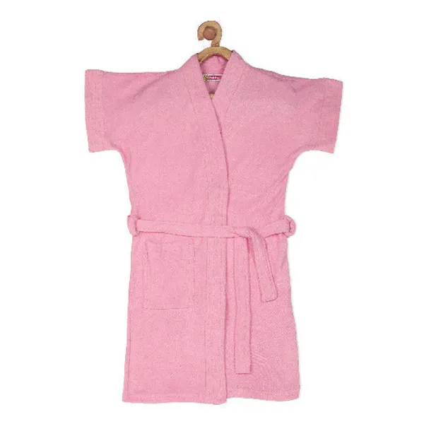 Pink_Cotton_Bathrobe_Plain_For_Girls
