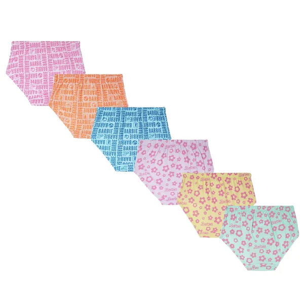 BABY-123_Multicolor_Barbie_Printed_Briefs_Pack_Of_6_Soft_Cotton_Innerwear_For_Girls