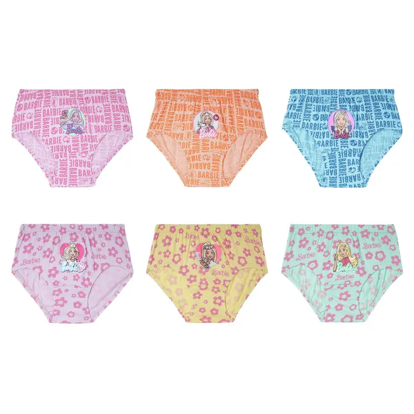 BABY-123_Multicolor_Barbie_Printed_Briefs_Pack_Of_6_Soft_Cotton_Innerwear_For_Girls