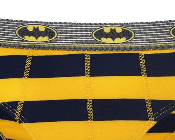 JR-_81_Multicolor_Batman_Striped_Briefs_(Pack_Of_6)_Cotton_Lycra_With_Logo_Waistband_For_Boys