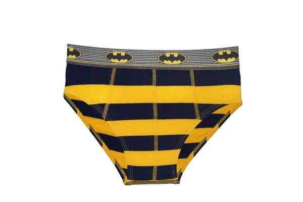 JR-_81_Multicolor_Batman_Striped_Briefs_(Pack_Of_6)_Cotton_Lycra_With_Logo_Waistband_For_Boys