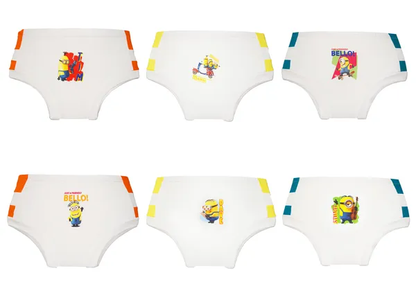 JR-05WH_Multicolor_Cotton_Briefs_Pack_Of_6_Minions_Printed_White_Innerwear_For_Boys
