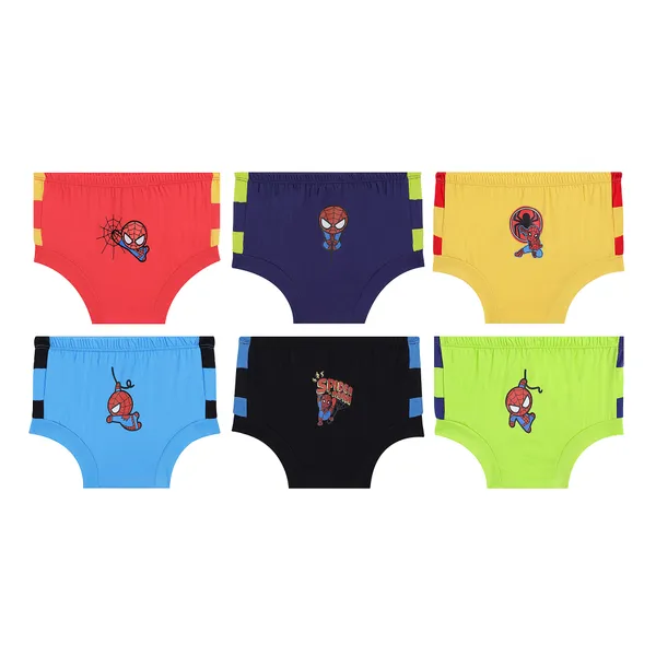 JR-05CL_Multicolor_Briefs_Pack_Of_6_Spider_Man_Printed_Cotton_Innerwear_For_Boys