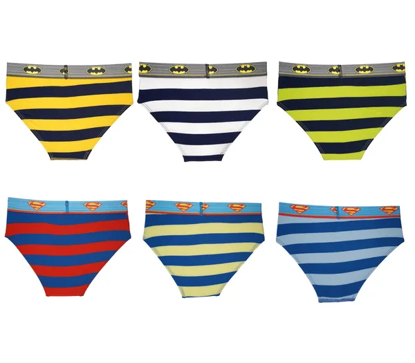 JR-_81_Multicolor_Batman_Striped_Briefs_(Pack_Of_6)_Cotton_Lycra_With_Logo_Waistband_For_Boys