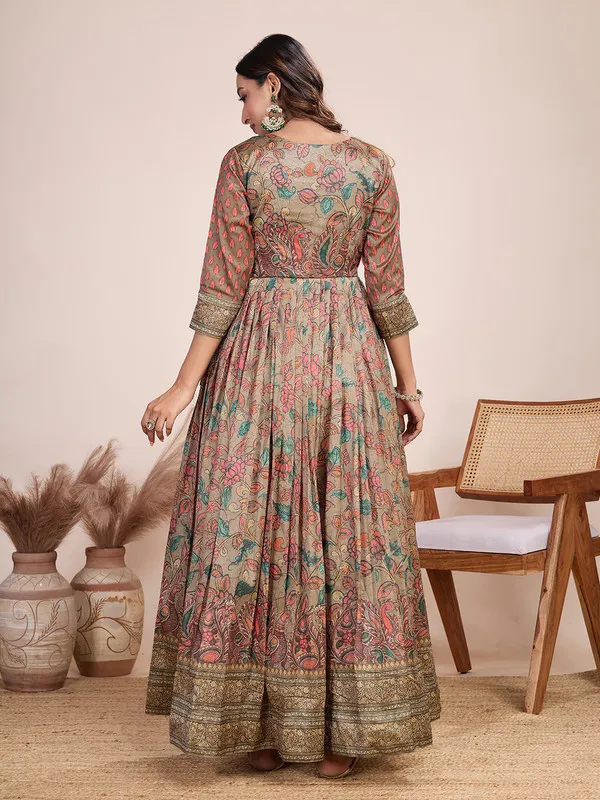 Grey_Silk_Blend_Kalamkari_Print_Ethnic_Dresses_Gown_For_Women
