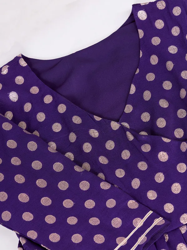 Violet_Silk_Blend_Zari_Weaving_Polka_Dot_Ethnic_Dresses_Gown_For_Women