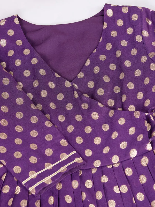 Purple_Silk_Blend_Zari_Weaving_Polka_Dot_Ethnic_Dresses_Gown_For_Women