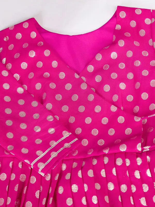 Pink_Silk_Blend_Zari_Weaving_Polka_Dot_Ethnic_Dresses_Gown_For_Women