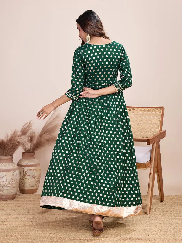 Green_Silk_Blend_Zari_Weaving_Polka_Dot_Ethnic_Dresses_Gown_For_Women