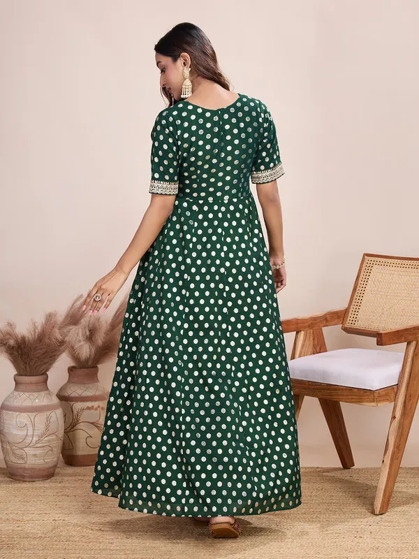 Green_Silk_Blend_Zari_Weaving_Polka_Dot_Ethnic_Dresses_Gown_For_Women