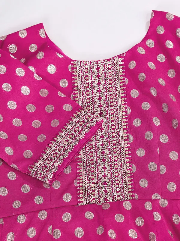 Pink_Silk_Blend_Zari_Weaving_Polka_Dot_Ethnic_Dresses_Gown_For_Women