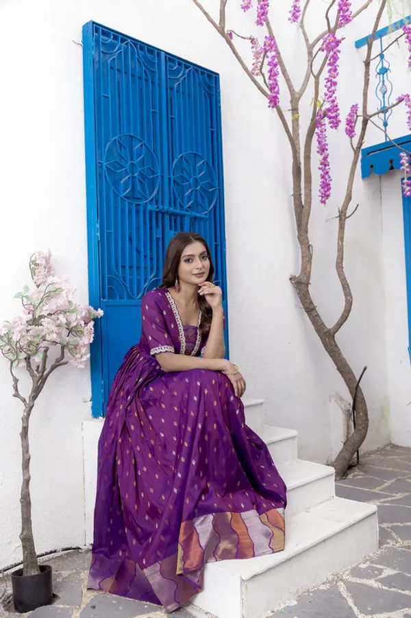 Wine_Craft_Silk_Woven_Embroidery_Lace_Ethnic_Dresses_Gown_For_Women