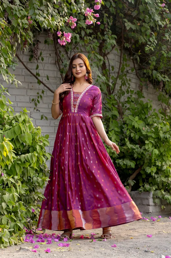 Pink_Craft_Silk_Woven_Embroidery_Lace_Ethnic_Dresses_Gown_For_Women