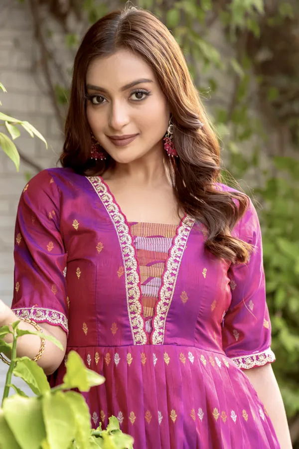 Pink_Craft_Silk_Woven_Embroidery_Lace_Ethnic_Dresses_Gown_For_Women