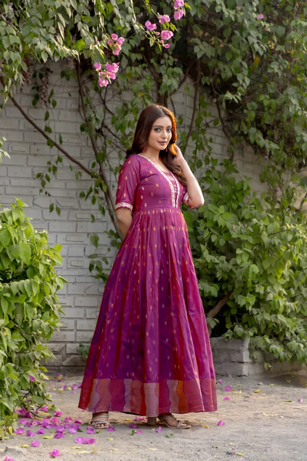 Pink_Craft_Silk_Woven_Embroidery_Lace_Ethnic_Dresses_Gown_For_Women