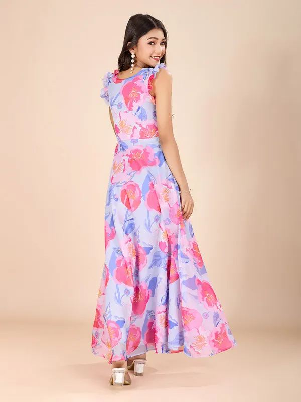 Multicolor_Tabby_Silk_Printed_Ethnic_Dresses_Gown_For_Girls