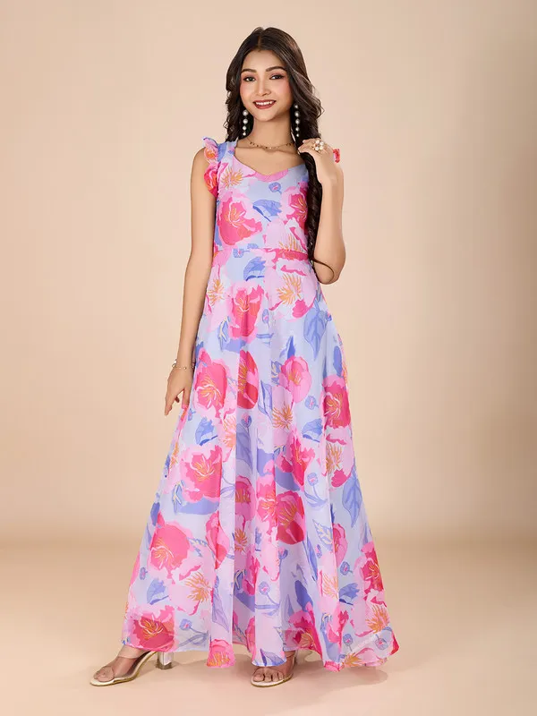 Multicolor_Tabby_Silk_Printed_Ethnic_Dresses_Gown_For_Girls