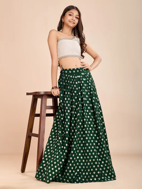 Green_Viscose_Butti_Lace_And_Print_Lehenga_Choli_For_Girls