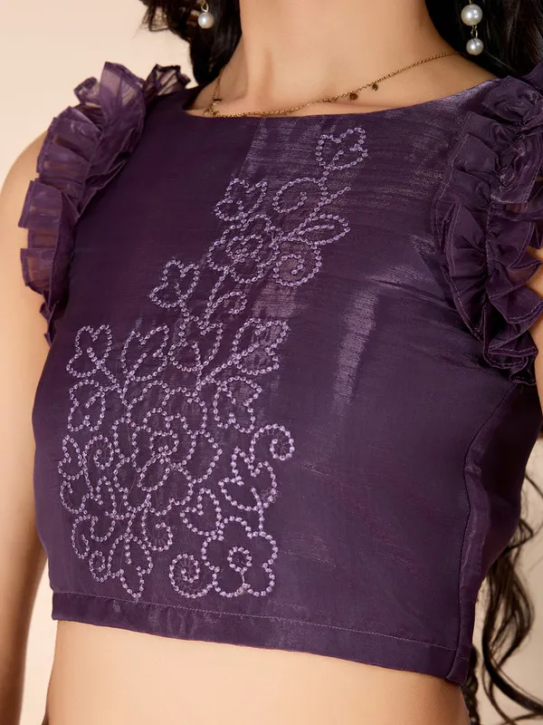 Wine_Organza_Silk_Embroidery_Lehenga_Choli_For_Girls