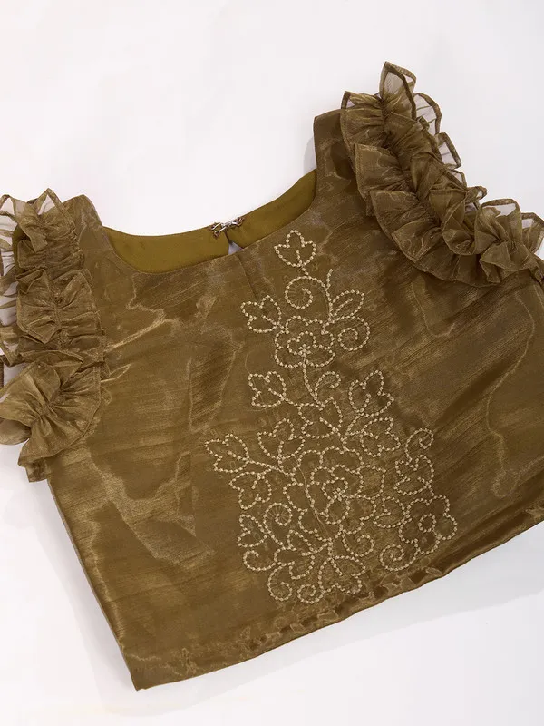 Mehendi_Organza_Silk_Embroidery_Lehenga_Choli_For_Girls
