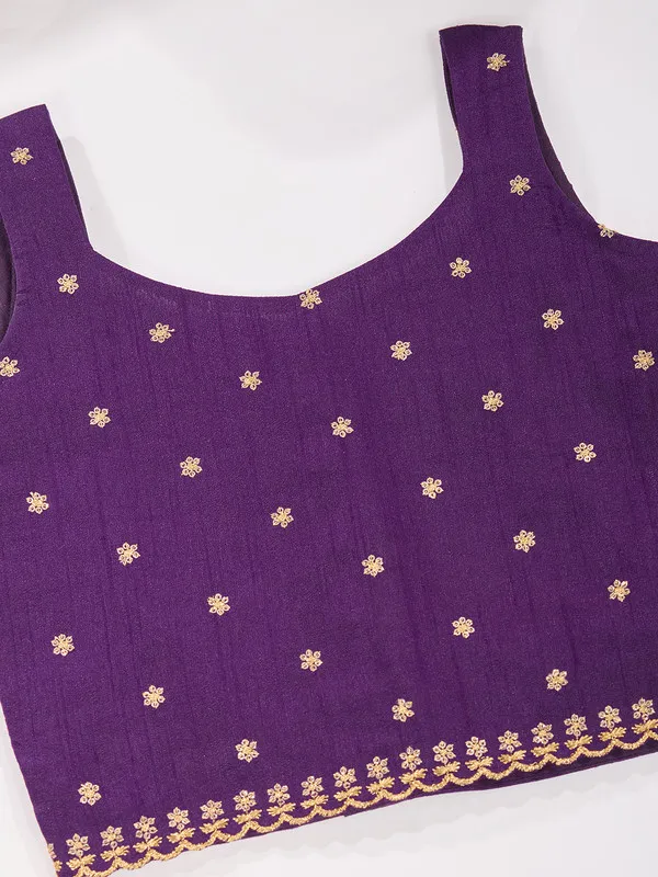 Wine_Viscose_Butti_Embroidery_Zari_Weaving_Lehenga_Choli_For_Girls
