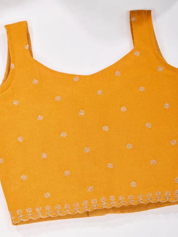 Yellow_Viscose_Butti_Embroidery_Zari_Weaving_Lehenga_Choli_For_Girls