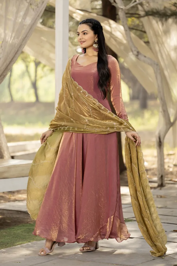 Peach_Space_Silk_Work_And_Scallop_Lace_Ethnic_Dresses_Gown_For_Women