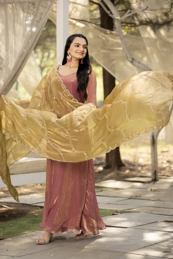 Peach_Space_Silk_Work_And_Scallop_Lace_Ethnic_Dresses_Gown_For_Women
