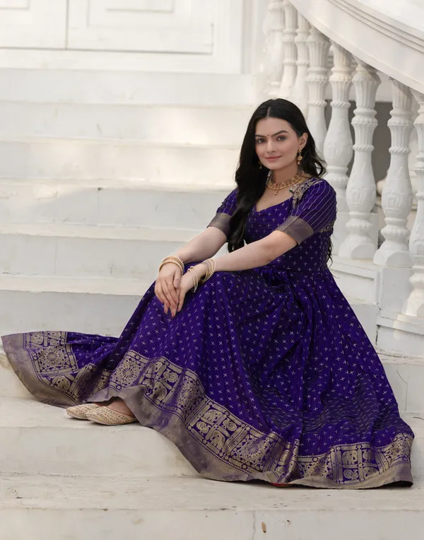 Violet_Soft_Silk_Zari_Weaving_Ethnic_Dresses_Gown_For_Women