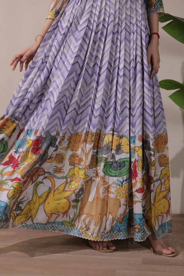 Violet_Tussar_Silk_Print_Embroidery_Ethnic_Dresses_Gown_For_Women