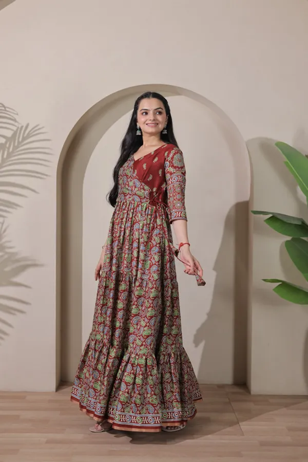Maroon_Silk_Blend_Embroidery_Ethnic_Dresses_Gown_For_Women