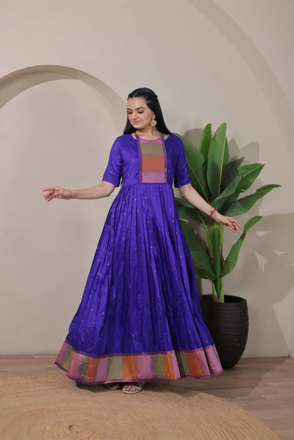 Royal_Blue_Craft_Silk_Woven_Ethnic_Dresses_Gown_For_Women