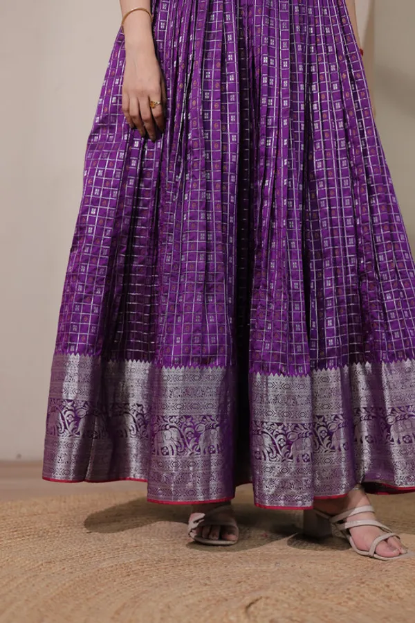 Wine_Soft_Silk_Zari_Weaving_Ethnic_Dresses_Gown_For_Women