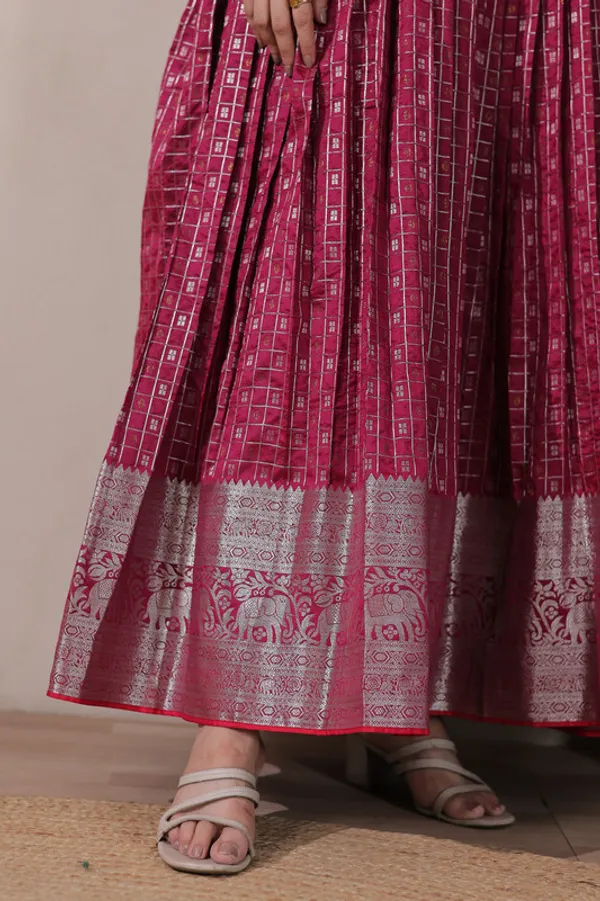 Pink_Soft_Silk_Zari_Weaving_Ethnic_Dresses_Gown_For_Women