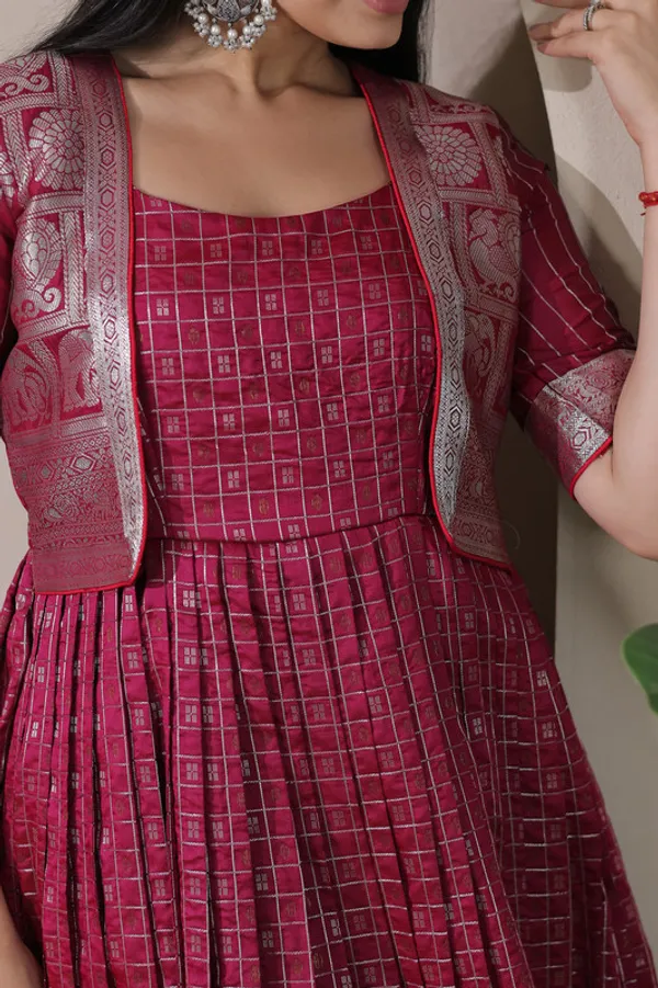 Pink_Soft_Silk_Zari_Weaving_Ethnic_Dresses_Gown_For_Women