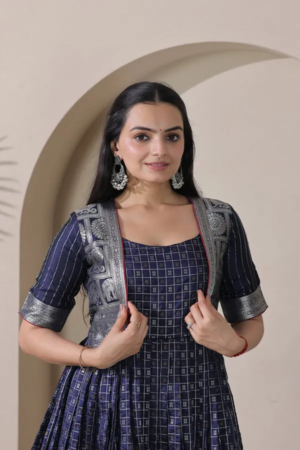 Navy_Blue_Soft_Silk_Zari_Weaving_Ethnic_Dresses_Gown_For_Women