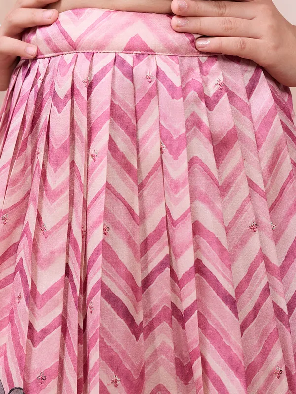 Pink_Tussar_Silk_Embroidery_Lehenga_Choli_For_Girls