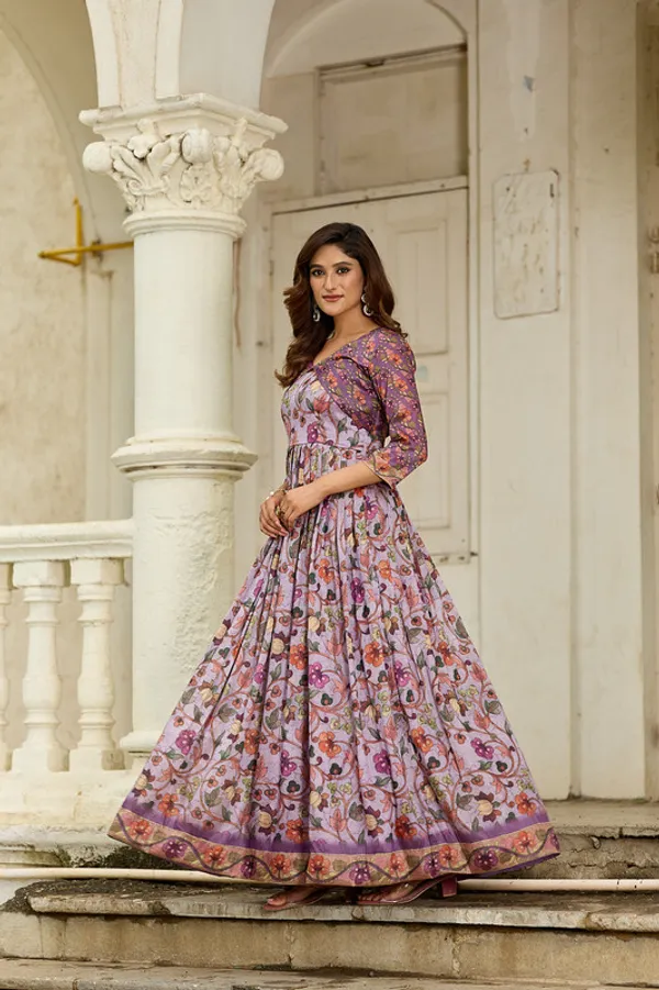 Lavender_Silk_Blend_Printed_Ethnic_Dresses_Gown_For_Women