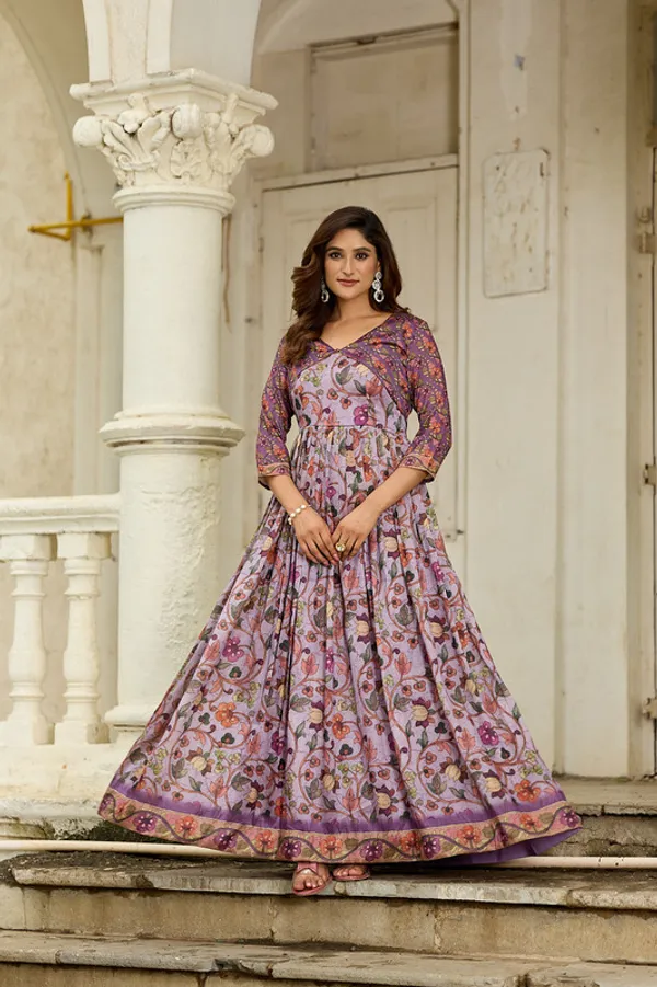 Lavender_Silk_Blend_Printed_Ethnic_Dresses_Gown_For_Women