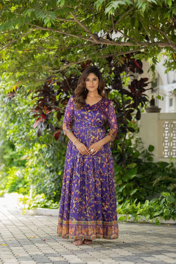 Violet_Silk_Blend_Printed_Ethnic_Dresses_Gown_For_Women