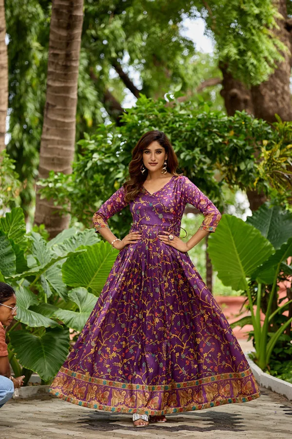 Purple_Silk_Blend_Printed_Ethnic_Dresses_Gown_For_Women