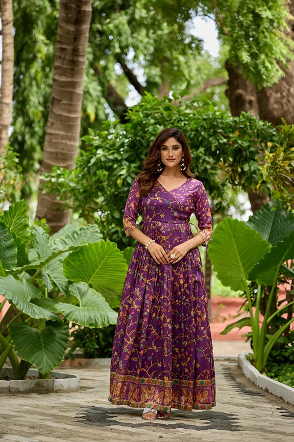 Purple_Silk_Blend_Printed_Ethnic_Dresses_Gown_For_Women