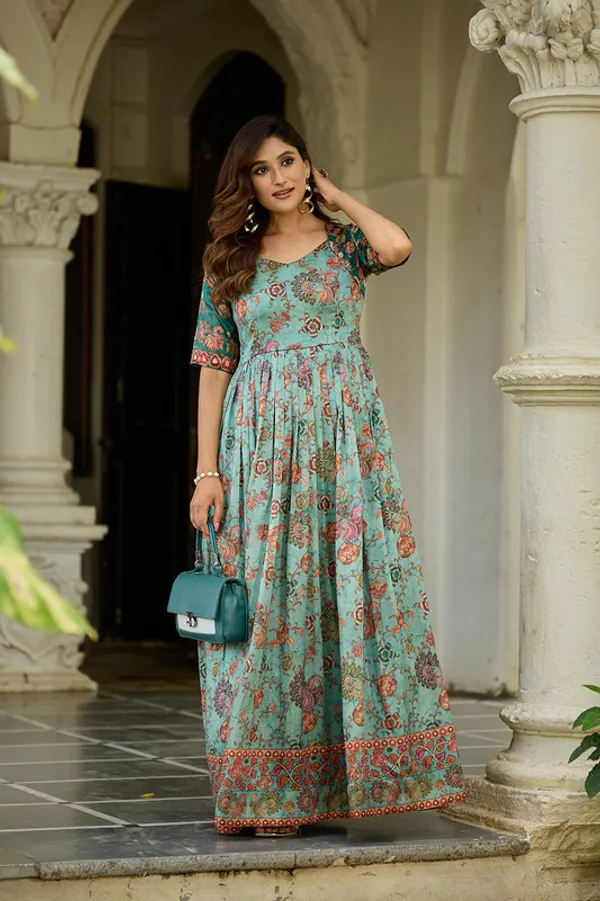 Sky_Blue_Silk_Blend_Printed_Ethnic_Dresses_Gown_For_Women