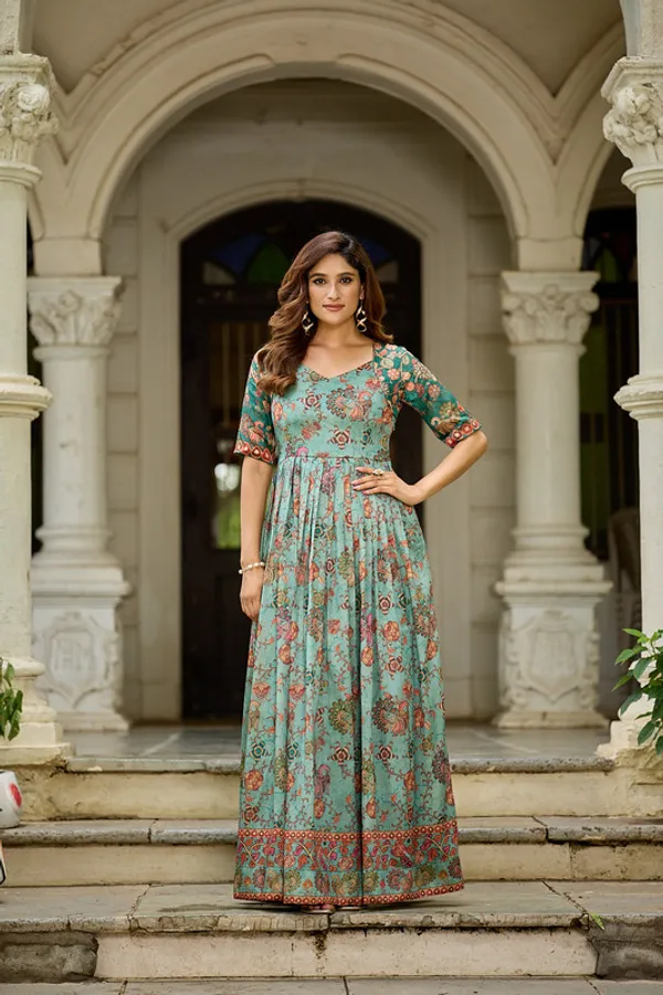 Sky_Blue_Silk_Blend_Printed_Ethnic_Dresses_Gown_For_Women