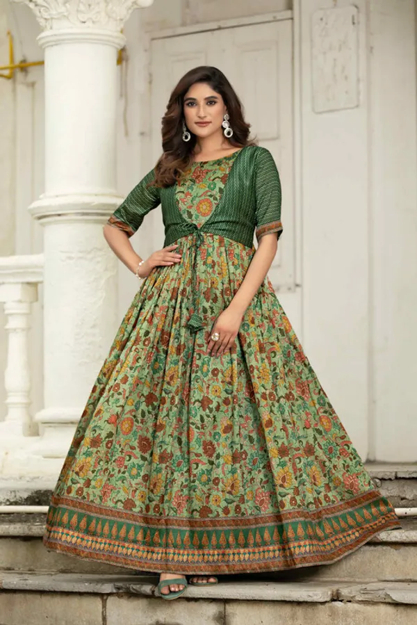 Green_Silk_Blend_Printed_Ethnic_Dresses_Gown_For_Women