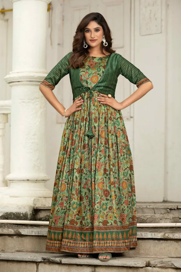 Green_Silk_Blend_Printed_Ethnic_Dresses_Gown_For_Women